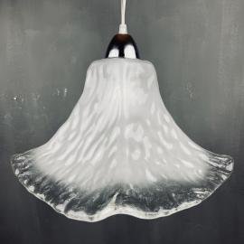 Mid-century ice murano glass pendant lamp Italy 1980s vintage italian lamp