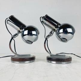 Pair of mid-century table lamps Italy 1970s Space age Atomic Retro home decor