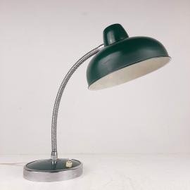 Mid-century green desk lamp Italy 1960s Vintage gooseneck lamp