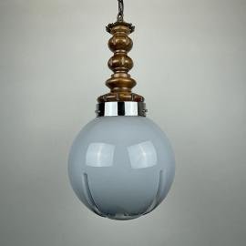 Mid-century blue murano pendant lamp Mazzega Italy 1970s