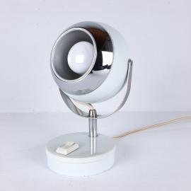 Mid-century white desk lamp Eyeball Italy 60s Retro lighting Space Age Atomic