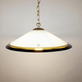 Mid-century murano glass pendant lamp Italy 1970s Black Yellow White Lamp Retro chandelier