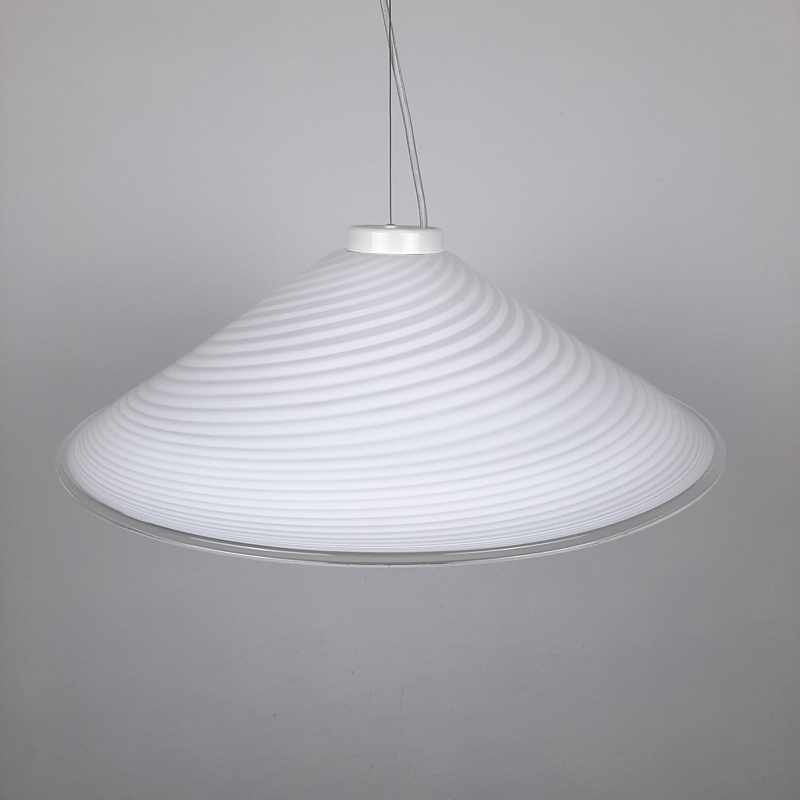 Retro swirl murano glass pendant lamp Italy 1970s Mid-century light