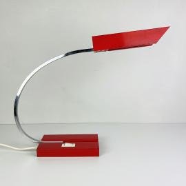 Mid-century red metal desk lamp Emi Poljcane Yugoslavia 1970s Vintage industrial loft office table lamp