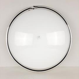 Vintage murano glass ceiling or wall lamp Italy 1970s White and Black Ronda UFO Space age Retro italian design lighting