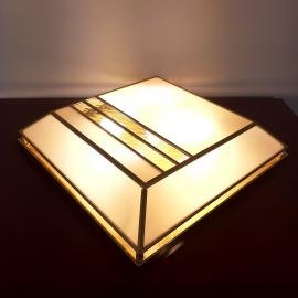 Retro ceiling lamp Gold and White Italy 1980s Wall lamp Mid-century lighting italian design