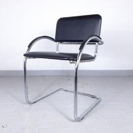 Retro office chairs Yugoslavia '80s Style Bauhaus Cantilever Chair Black desk chair Design by Mart Stam