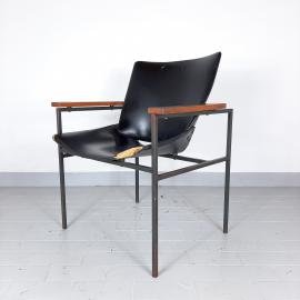 Iconic model Office Lounge Shell 1099FK design Niko Kralj Yugoslavia 1950-1956 Mid-century black chair desk chair