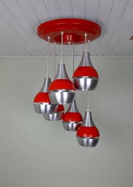 Mid-century Cascade Pendant lamp Made in Yugoslavia Space Age Retro light Cascade Lamp Atomic Hanging Light