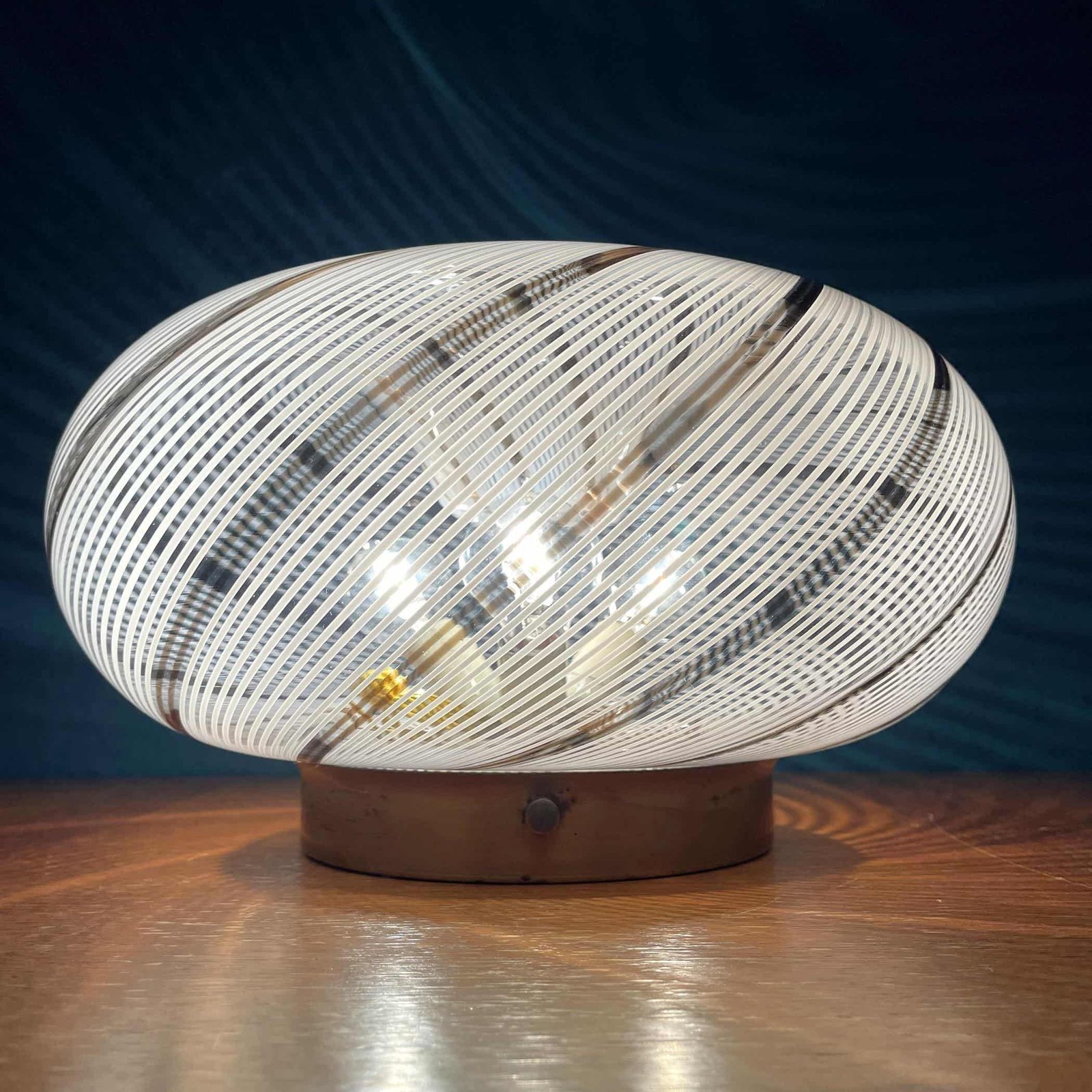 Mid-century swirl murano glass ceiling or wall lamp Italy 1970s
