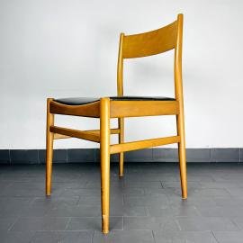 Mid-century office desk chair Italy 1970s Black dining chair