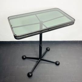 Mid-century black coffee table by Allegri Arredamenti Parma Italy 1970s Vintage italian trolley
