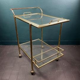 Vintage Serving Bar Italy 1960s Retro trolley bar Brass Bar Wagon Drinks Trolley