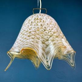 Mid-century murano glass pendant lamp Fazzoletto by La Murrina Italy 1970s Vintage italian lighting