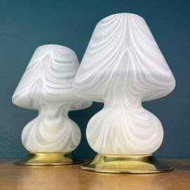 Pair of murano table lamps Mushroom Italy 1980s Italian Modern Retro home decor