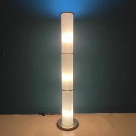 Mid-century white opaline glass floor lamp Italy 1970s Vintage italian lighting