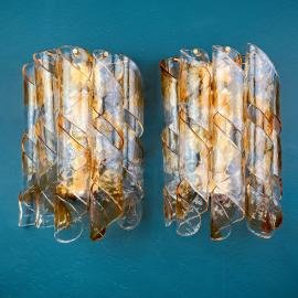 Vintage murano wall lamp or sconce Italy 1970s Mid-century italian lighting