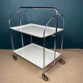 Retro Mid Century Serving Bar Cart Dinett from Bremshey Solingen Germany 1960s Vintage Serving Bar Trolley Modern folding serving trolley