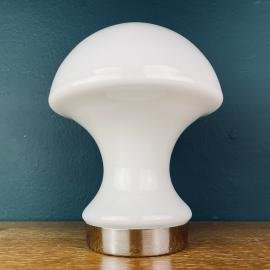 Retro white opaline glass table lamp Mushroom Italy 1980s table lamp art deco mid-century modern Italian lighting
