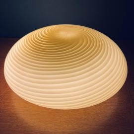 Mid-century large swirl murano glass ceiling or wall lamp Vetri Murano Italy 1970s Retro home decor