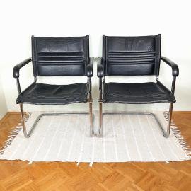 1 of 2 Mid-century Office Chair Style Bauhause 1980s Design by Mart Stam Cantilever Chair