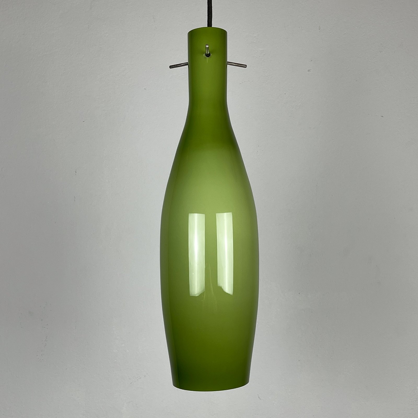 Mid-century green murano glass pendant lamp by Vistosi Italy 1960s