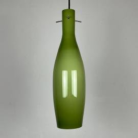 Mid-century green murano glass pendant lamp by Vistosi Italy 1960s