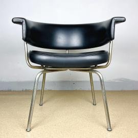 Mid-century black desk office chair Italy 1970s Vintage italian furniture Home office chair