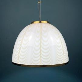 Vintage white murano glass pendant lamp by F.Fabbian for Mazzega Italy 70s White Mid-century Lighting Vintage murano chandelier