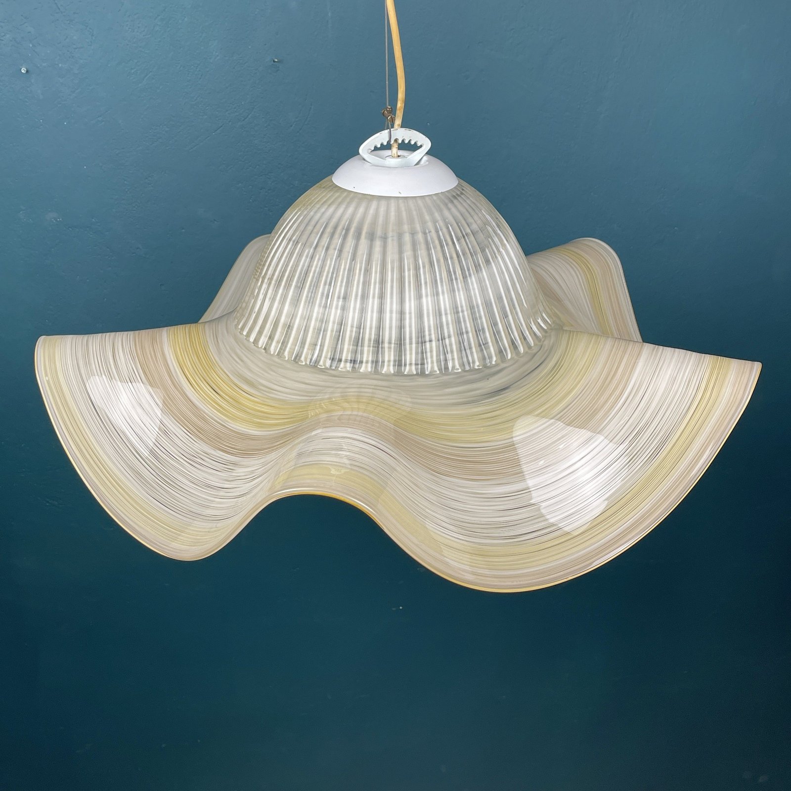 XL murano glass pendant lamp Italy '70s Mid-century modern lighting