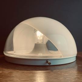 Murano glass handblown asymmetrical white ceiling or wall lamp by Carlo Nason for Mazzega Italy 1970s Space age italian design lighting
