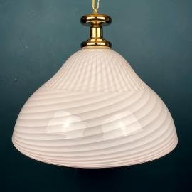 Large swirl pink Murano glass pendant lamp Italy 1970s Mid-century Italian Lighting Vintage murano chandelier