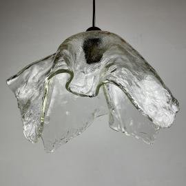 Original murano glass pendant lamp Fazzoletto by AV Mazzega Italy 1950s Vintage italian lighting