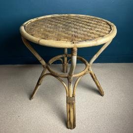 Vintage bamboo coffe table Italy 70s mid-century rattan table Bamboo side table Retro home decor