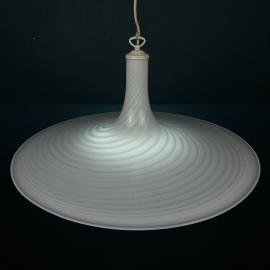 Vintage swirl Murano glass pendant lamp Vetri Murano Italy 70s White Mid-century Lighting Vintage chandelier