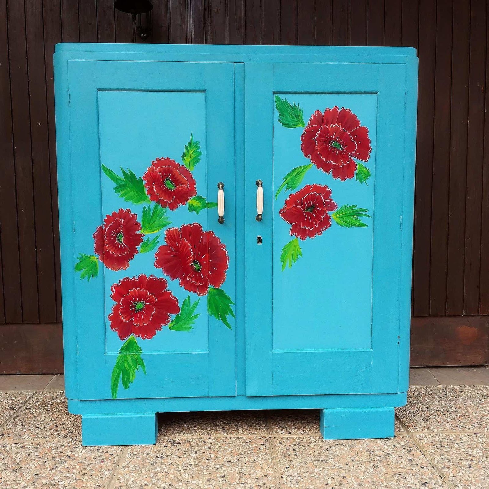 Old pine wardrobe