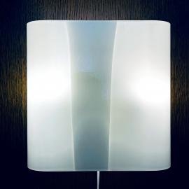 Vintage white murano glass wall lamp Italy 1980s Mid-century italian murano sconce
