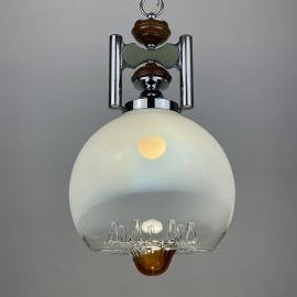 Large vintage murano glass pendant lamp by Mazzega Italy 1960s Mid-century lighting
