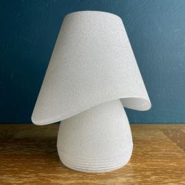 Retro white glass table lamp Mushroom Italy 1980s table lamp art deco mid-century modern Italian lighting