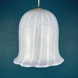 Vintage blue murano pendant lamp by manufacture "La Murrina" Italy 1980s MCM unique italian lighting