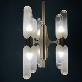 Murano chandelier Torpedo by Carlo Nason for Mazzega Italy 1960s Mid-century italian modern Space age Murano glass and Metal