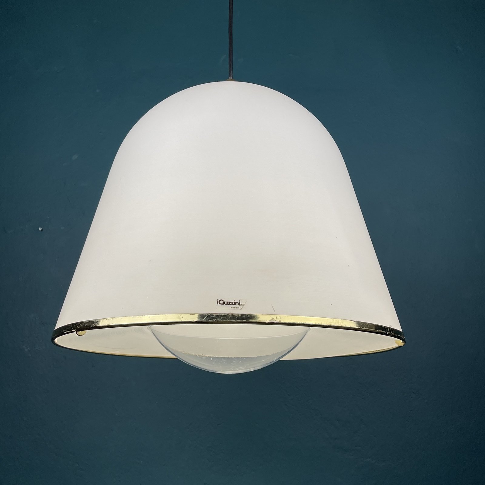 iGuzzini "Kuala" Italian white pendant lamp by Franco BRESCIANI Italy 1970s
