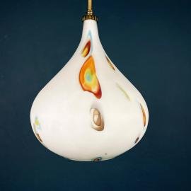 Mid-century multicolor opaline murano glass pendant lamp by Stilnovo Italy 1950s