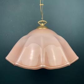 Vintage pink murano glass chandelier Italy 1970s Mid-century murano pendant lamp