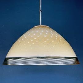 Yellow murano glass pendant lamp Vetri Murano Venezia Italy 1970s Handblown murano lamp