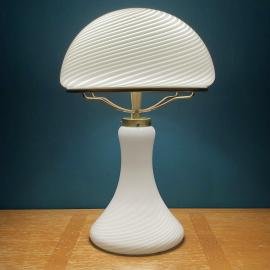 Large classic swirl Murano table lamp Mushroom Italy 1970s Mid-century italian modern