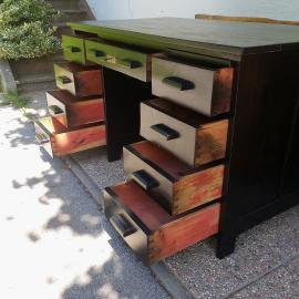Old pine wood teacher table