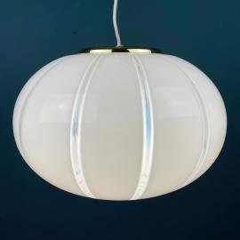 Classic white murano pendant lamp Italy 1970s Italian mid-century modern lighting