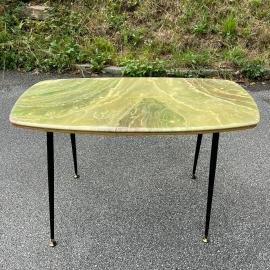 Mid-century green brown coffee table Italy 1950s Art deco Vintage Italian Modern