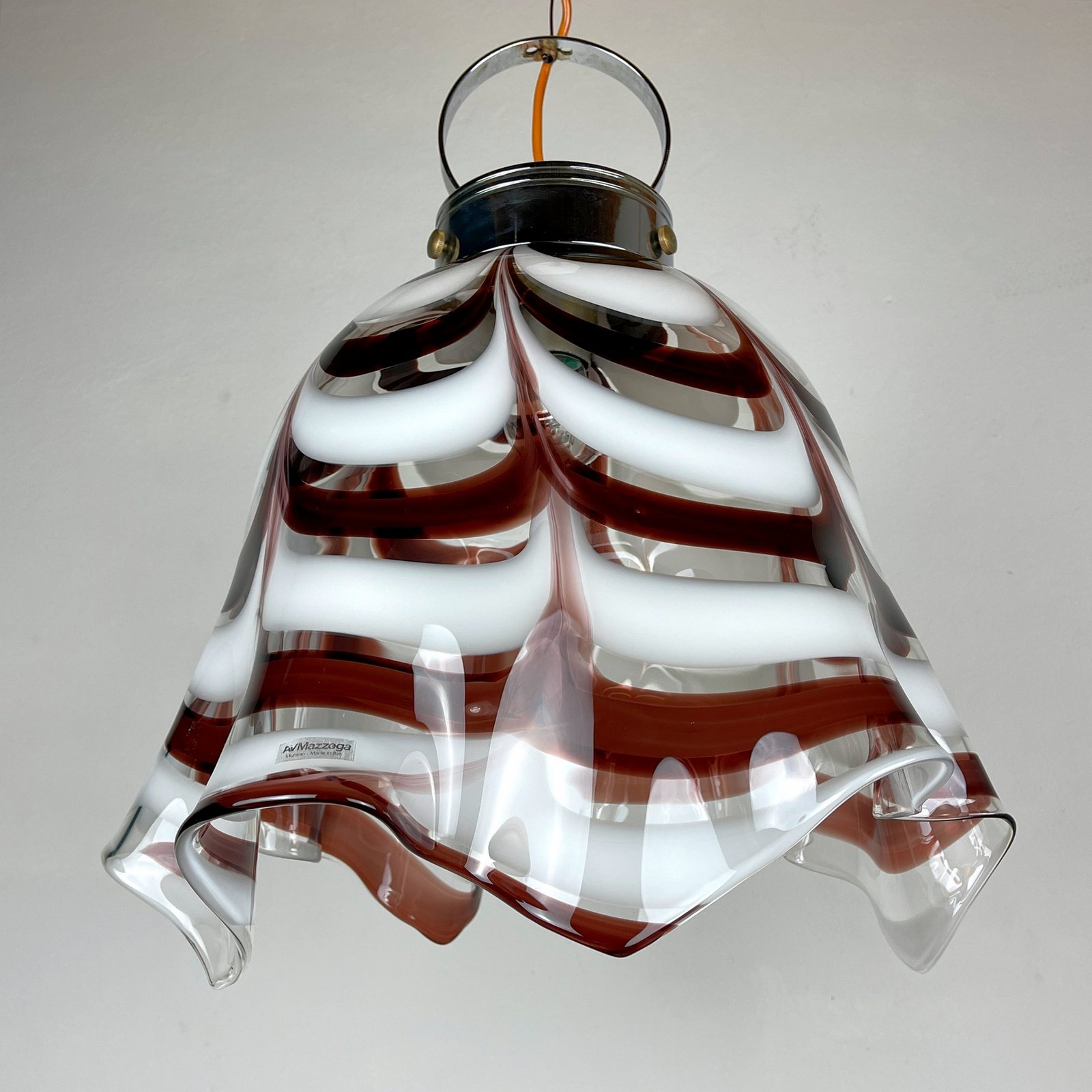 Original murano pendant lamp Fazzoletto by AV Mazzega Italy 1970s